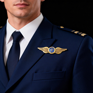 Золотистый металлический значок Deft с логотипом на заказ - Product Image 4