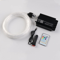 Kit de Luces LED para Techo de Auto con Efecto de Cielo Estrellado, RGB, Control por Aplicación, 16W, 12V, Fibra Óptica