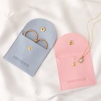 Pochette à bijoux en microfibre haut de gamme personnalisable avec logo, fermeture à pression, anti-poussière, pour rangement de colliers, bagues et boucles d'oreilles