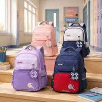 Sac à dos scolaire ergonomique Sun Eight style preppy avec badge de tennis pour enfants, protection de la colonne vertébrale, pour élèves du primaire et du collège 22371