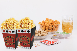 Caja de papel de palomitas de maíz con diseño de póquer para película, contenedor de palomitas de maíz para aperitivos nocturnos, soportes de palomitas de maíz para decoraciones de fiesta, Carnaval - Product Image 6