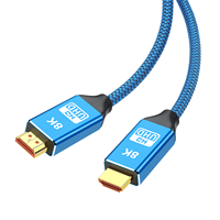 Câble de 2 m 8K 60 Hz avec gaine métallique et filet en nylon