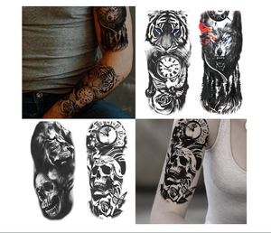 <span class=keywords><strong>Tatuaje</strong></span> temporal para hombres, mujeres, adultos, incluye tatuajes realistas 3D negros grandes, <span class=keywords><strong>tatuaje</strong></span> temporal de <span class=keywords><strong>media</strong></span> <span class=keywords><strong>manga</strong></span> - Product Image 5