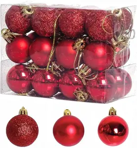 Groothandel Kerstballen Ornamenten Voor Kerstboom Zilver Goud En Rood Kerst Ornament Ballen Set