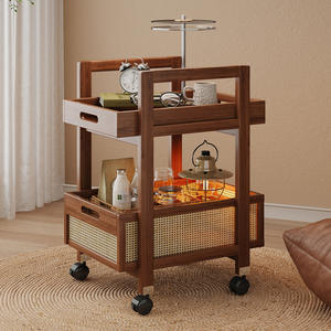 รถเข็นโซฟาข้างโต๊ะสำหรับร้านกาแฟ ร้านหนังสือ ขายดี พร้อมชั้นวางของหลายชั้นสำหรับเก็บขนมในร้านอาหาร - Product Image 2