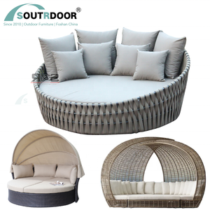 Garden Leisure Patio Aluminum Wicker Beach Sun Bed <strong>Outdoor</strong> PE Rattan <strong>Daybed</strong> <strong>with</strong> <strong>Canopy</strong> Portable Hotel &amp; Hospital Use - Product Image 6