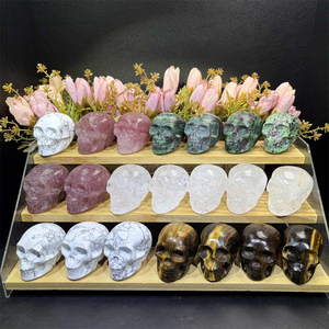 Offerta Speciale: Teschi in <span class=keywords><strong>Cristallo</strong></span> Naturale <span class=keywords><strong>di</strong></span> Quarzo Trasparente e <span class=keywords><strong>Occhio</strong></span> <span class=keywords><strong>di</strong></span> <span class=keywords><strong>Tigre</strong></span> Giallo Lucidati per Ornamento - Product Image 1