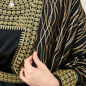 Estilo musulmán bordado abierto Abaya vestido interior conjunto de 2 piezas ropa de <span class=keywords><strong>mujer</strong></span> islámica Dubai árabe hermosos disfraces de fiesta deslumbrantes - Product Image 3