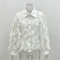 Chemisier Haut de Gamme Ample à Manches Bouffantes, Nouvelle Collection Printemps-Automne 2026, Style Vintage Tendance, Chemise Élégante à Col Revers pour Femme