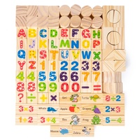 Juguetes Montessori para Educación Infantil, Bloques de Madera de Colores para Construir el Desarrollo Cognitivo de Números y Letras