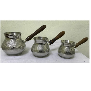 Cafetière décorative en laiton, créative, avec poignée en bois, pour café turc, grec, arabe, tchèque - Product Image 4