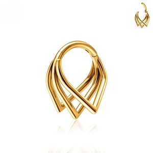 Anneau clicker triple en titane 16G pour piercing de nez, septum, cartilage d'oreille, tragus, hélix – Bijoux pour femme - Product Image 6