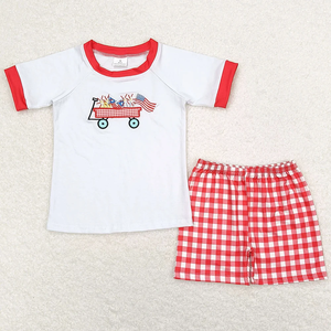 Listo para enviar el 4 de Julio Ropa de verano para niños Bandera americana Traje a juego para hermanos - Product Image 3