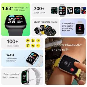 Per Xiaomi Redmi <span class=keywords><strong>Watch</strong></span> <span class=keywords><strong>3</strong></span> <span class=keywords><strong>active</strong></span> Smartwatch con Display 0.83 "impermeabile 5ATM supporta modalità 100 + Fitness - Product Image 4