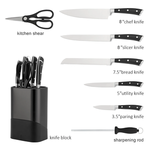 Cuchillo de Chef de Acero Inoxidable Moderno y Ecológico, con Revestimiento Antiadherente, Juego de Cuchillos Ambidiestros con Bloque de Acero Inoxidable, Gran Venta - Product Image 1