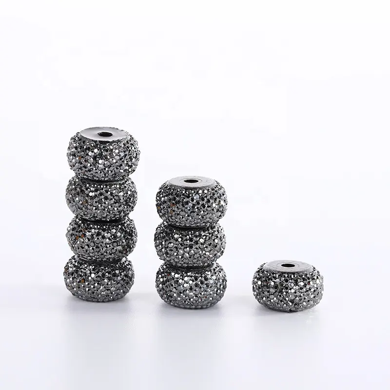 Chenkai 10Mm 12Mm Đồ Trang Sức Làm Tự Làm Vòng Tay Vòng Cổ Lỗ Lớn Trang Trí Nội Thất Long Lanh Hạt Rhinestone Miếng Đệm Cho Bút