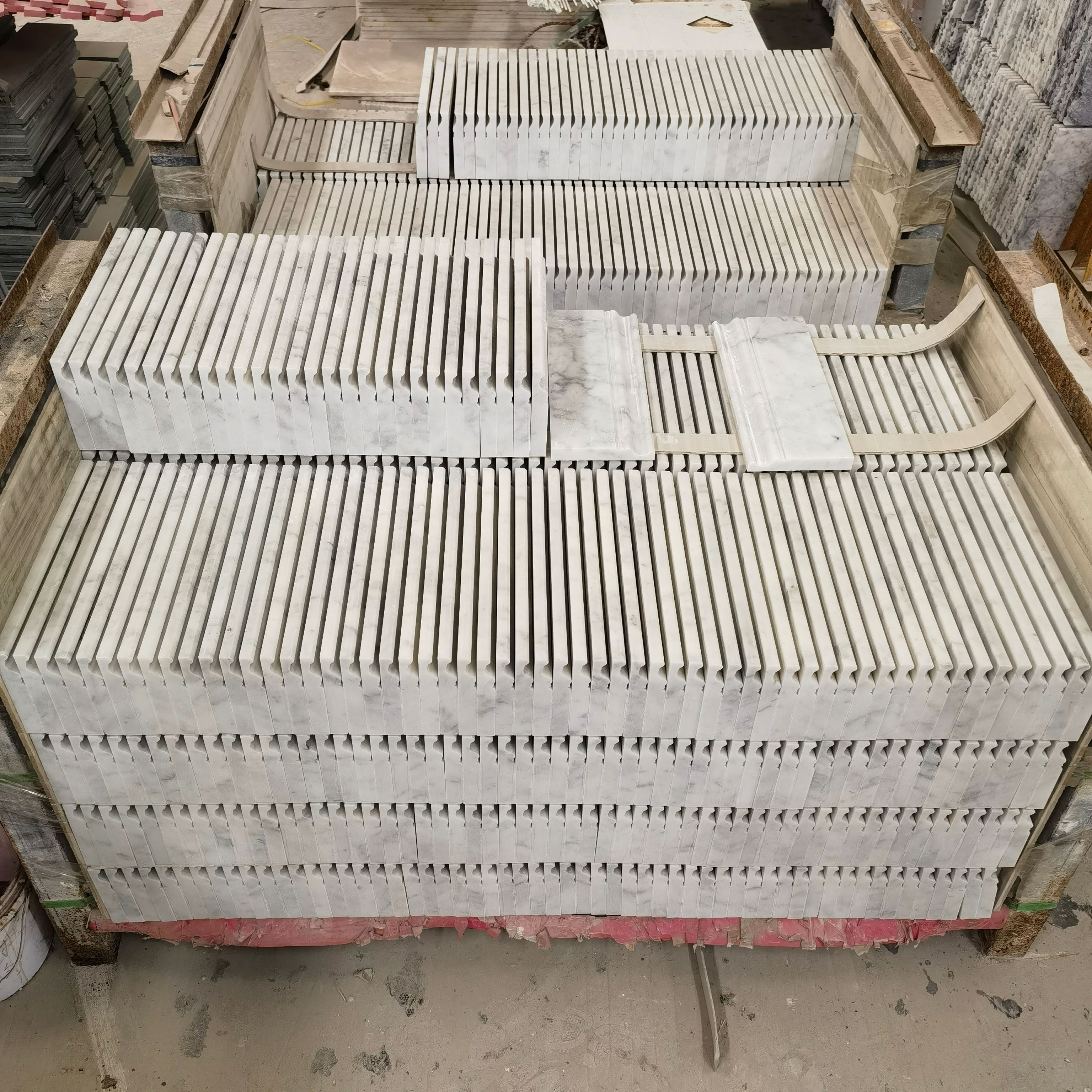 Azulejo Cuarto Redondo Mármol Carrara Pulido – 6 Piezas De 1x12 Pulgadas Para Borde Elegante En Baño O Cocina