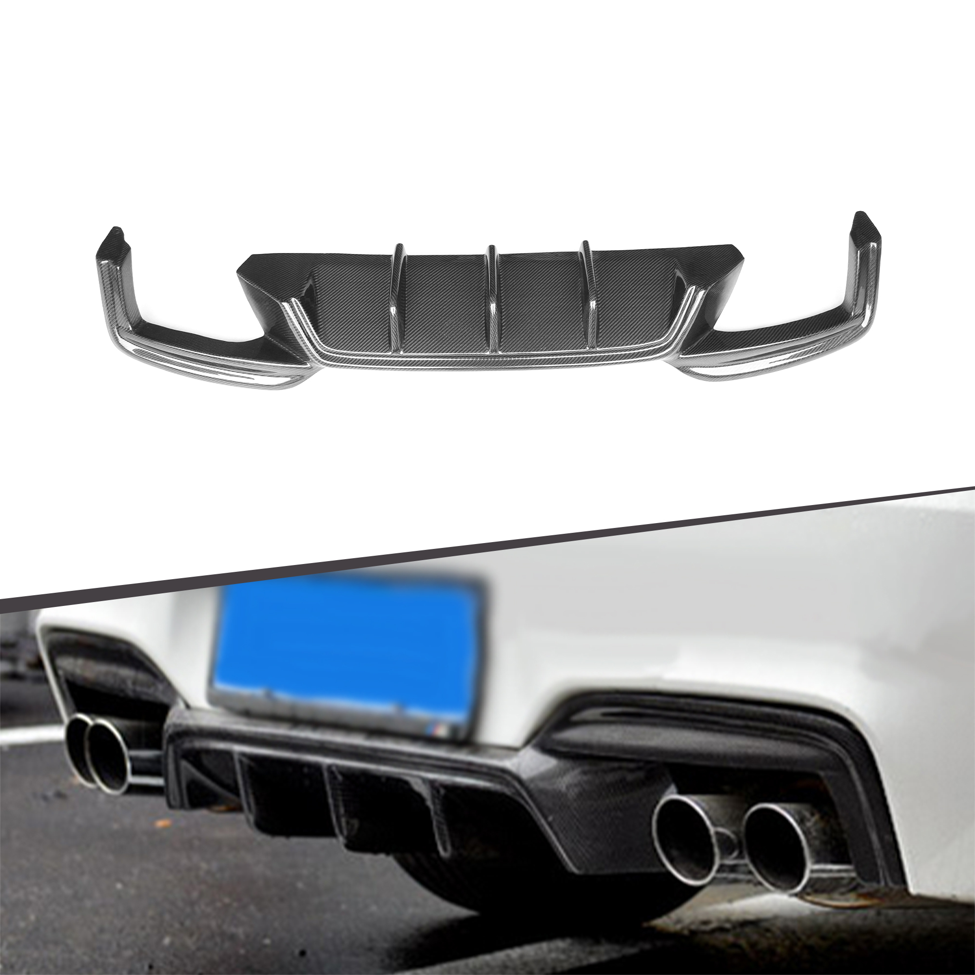 MP Type Carbon Fiber Rear Diffuser for BMW 6 Series F06 F12 F13 M6 Rear Bumpers (Rear Valance & Diffuser)