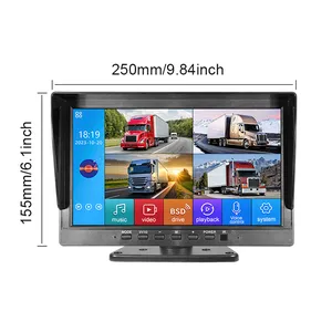 1080P עמיד למים גיבוי מצלמה 10.1 אינץ חניה סיוע צג BSD מעורר משאית ואן רכב כתם עיוור ניטור מערכת