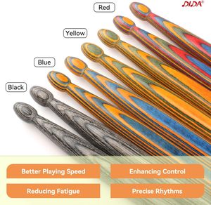 Baquetas de Madera Sólida <span class=keywords><strong>DIDA</strong></span> MA-9C 5A/7A - Diseño Clásico para un Uso Más Duradero, Puntas de Madera Resistentes - Product Image 2