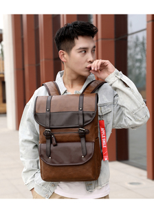 Vendita calda LOGO personalizzabile Retro zaini da viaggio all'aperto multifunzionale <span class=keywords><strong>zaino</strong></span> per Laptop da <span class=keywords><strong>uomo</strong></span> in <span class=keywords><strong>pelle</strong></span> sintetica Business Bag - Product Image 6