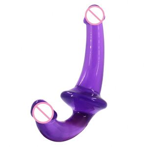 Consolador de silicona realista <span class=keywords><strong>con</strong></span> correa sin tirantes para estimulación de la vagina <span class=keywords><strong>Anal</strong></span> juguete sexual para adultos de <span class=keywords><strong>doble</strong></span> cara para parejas de lesbianas femeninas - Product Image 3
