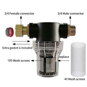 Water Pre Filter 3/4 In Metal Mesh Outdoor Easy Cleaning 20 Micron Filtration Accuracy <b>Engineering</b> <b>Plastics</b> - Product Image 2