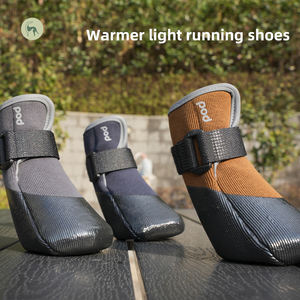 Bottes de <span class=keywords><strong>neige</strong></span> d'hiver à logo personnalisé pour chiens à <span class=keywords><strong>la</strong></span> mode en caoutchouc imperméable à rayures réfléchissantes semelle antidérapante en coton latex solide pour - Product Image 6