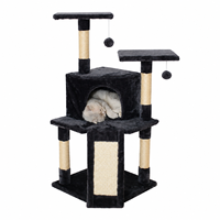 Arbre à chat multi-niveaux en peluche avec panneau à gratter et double perchoir – Vente en gros