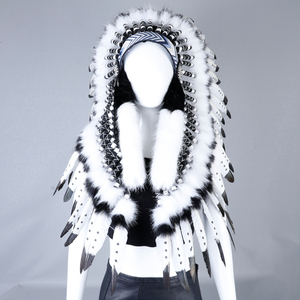 Bandeau en plumes d'inspiration ethnique avec glands perlés Accessoire pour les fêtes et les accessoires de costumes de photographie - Product Image 1