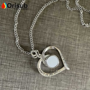 Voglio dirti che ti amo ciondolo collana cuore personalizzato per la stampa a sublimazione - Product Image 4