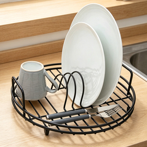 Estante de Almacenamiento y Secado de Platos para Armario de Cocina, Estilo Vintage, de Acero Inoxidable - Product Image 4