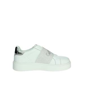Baskets à enfiler pour filles Gaelle Paris, blanches et argentées, à semelle épaisse, chaussures décontractées - Product Image 4