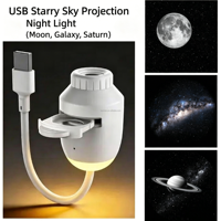 Mini projecteur USB ultra-clair de planétarium et galaxie, veilleuse romantique, lampe d'ambiance ciel étoilé pour plafond et voiture