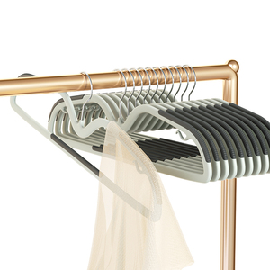 Không Gian Tiết Kiệm Nhựa Nhung Móc Với Kim Loại Móc Non-Slip Đổ Xô Cảm Thấy Móc Cho Áo Phù Hợp Với Váy Gói của Nhung Móc - Product Image 5