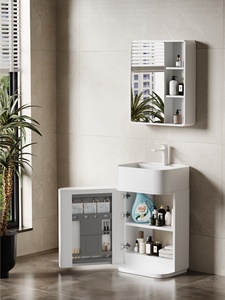 Mueble de baño personalizable con lavabo integrado profundo para balcón, espejo LED inteligente de tamaño pequeño y de suelo a techo. - Product Image 6