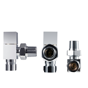 IVANCI Vannes de <span class=keywords><strong>radiateur</strong></span> carrées modernes Chrome pour porte-serviettes de <span class=keywords><strong>chauffage</strong></span> <span class=keywords><strong>central</strong></span> à domicile - Product Image 2