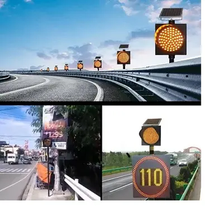 Luz de Tráfico Solar LED Impermeable de Alto Flujo, Luz de Advertencia de Tráfico Intermitente Amarilla Solar LED - Product Image 6