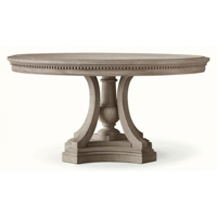 Table à manger ronde moderne en chêne massif St. James, base sculptée, fabrication directe, personnalisable