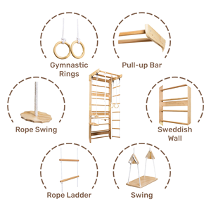 Moderno Set Fitness in legno per la casa sport corda palestra parete di arrampicata per i bambini per la camera da letto scuola cucina uso elegante altri mobili per - Product Image 5