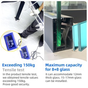 Progetto Ringhiera in Vetro per Interni: Balaustre e Corrimano in Alluminio per Balconi e Terrazze, Ringhiera in Vetro Senza Telaio con Profilo a U in Alluminio Integrato - Product Image 3