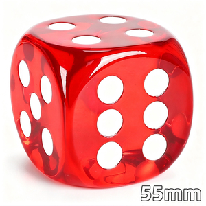 Dados de Resina Acrílica Transparente de 55 mm, Dados de Cristal con Esquinas Redondeadas, Dados de Juego de 6 Caras con Esquinas Redondeadas - Product Image 3