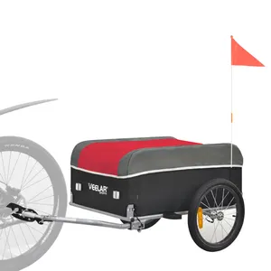 Remorque de bicyclette pliable ultralégère à 2 roues de 16 pouces, charge Max 110 lb, remorque chariot à vélo, livraison gratuite, noir