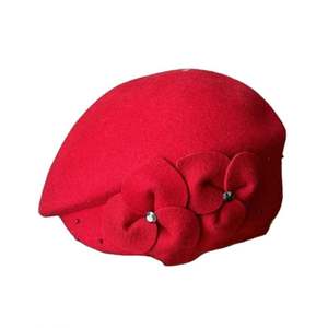 CL8220 CD Chapeau Cloche Unisexe en Feutre de Laine 100% Quatre Saisons Élégant et Habillé avec Fleur Nouvelle Tendance Vente en Gros - Product Image 1