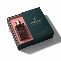 Ensemble d'emballages de luxe en papier rigide avec tiroir, pour flacons de parfum et cosmétiques carrés, avec logo gaufré personnalisé et pelliculage brillant haut de gamme