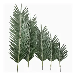 Pabrik grosir simulasi tinggi tanggal buatan besar pohon palem daun cabang murah dalam ruangan kelapa daun pohon palem