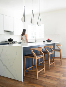<span class=keywords><strong>Taburete</strong></span> de Madera para Cafetería, Restaurante, <span class=keywords><strong>Cocina</strong></span> o Barra, con Cojín <span class=keywords><strong>Blanco</strong></span> y Reposabrazos Altos - Product Image 3
