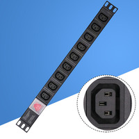 Tira de alimentación de montaje en estante, 1u, 1.5u, pdu, IEC c13, 10A, 9 vías, buen precio