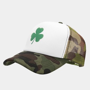 Sombrero de camionero de verano para hombre con patrón de trébol gorra de béisbol de malla de protección solar transpirable de moda para actividades al aire libre - Product Image 3