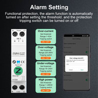 Disjoncteur intelligent Tuya Zigbee 63A AC 1P avec télécommande, relais de mesure d'énergie 220V, interrupteur intelligent MCB pour pompe à eau